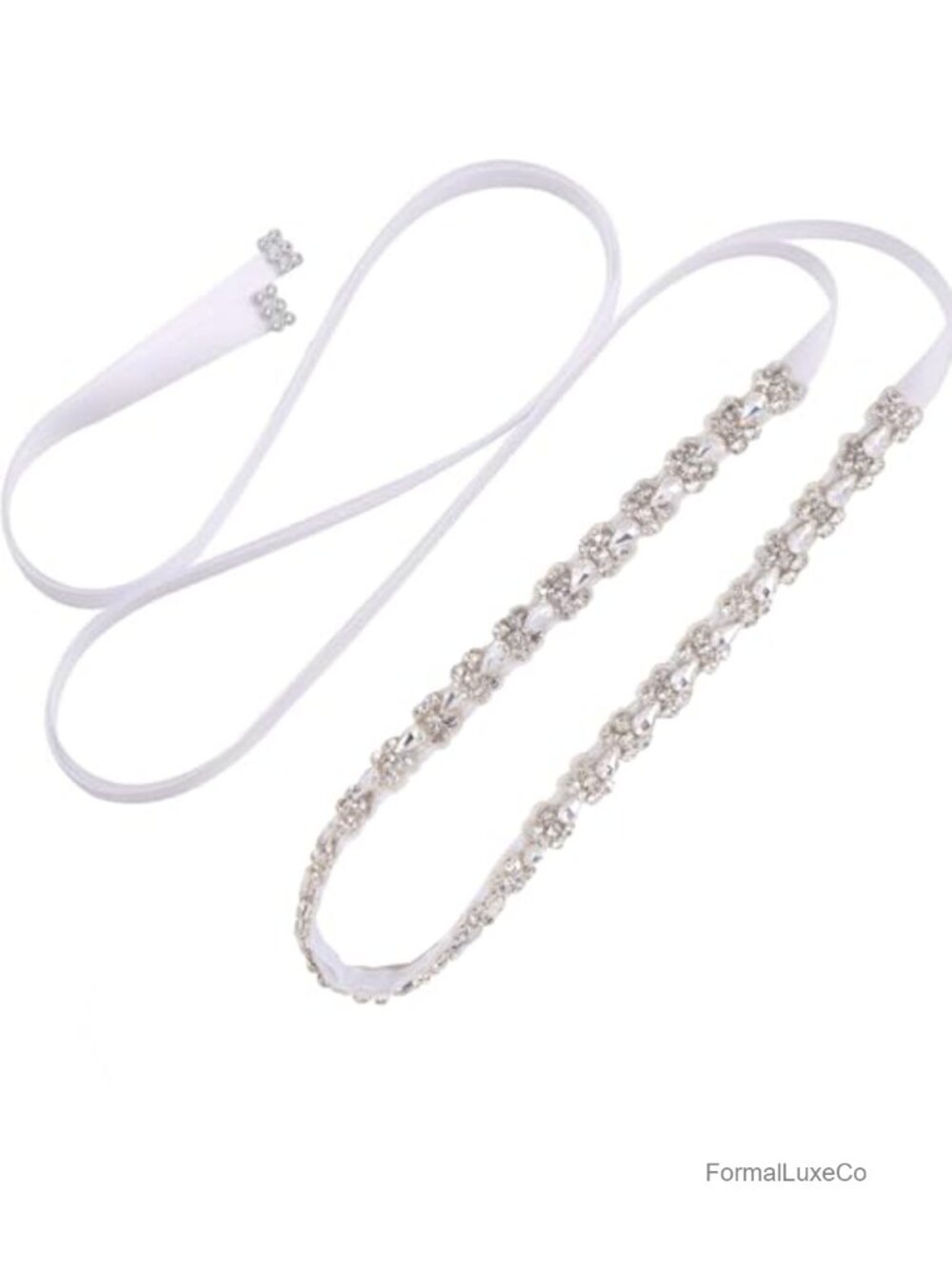 Crystal Rhinestone Wedding Dress Belt Sash Thin Beaded Bridal Accessory